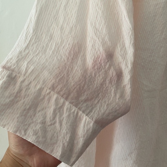 Pure DKNy Mandarin Colar Bwachy Light Pink Semisheer Lined Boho tunic Sz large - Picture 4 of 8